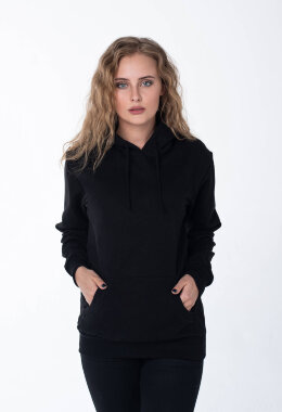 Чёрное женское худи Чёрное женское худи