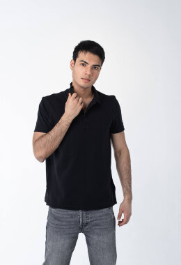 Чёрная рубашка ПОЛО мужская Чёрная рубашка ПОЛО мужская